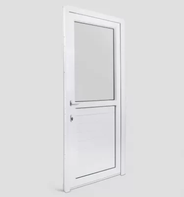 Porta de Giro em Vidro Revestida com Lambri Europa